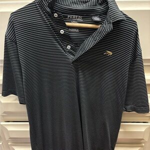 Perlis Men's Striped Polo Shirt - Black and White